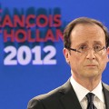 Francois Hollande, Socialist Party candidate for the 2012 French presidential election, delivers a speech in Paris