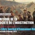 Francis Cousin: Critique de la société de l’indistinction (Le Libre Journal d’Emmanuel Ratier, Radio Courtoisie)