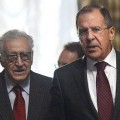 Lakhdar Brahimi et Serguei Lavrov à Moscou