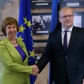 Catherine Ashton avec Urmas Paet, l'homme par qui la vérité et le scandale arrive concernant les morts de la place Maidan...