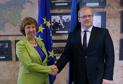 Catherine Ashton avec Urmas Paet, l'homme par qui la vérité et le scandale arrive concernant les morts de la place Maidan...