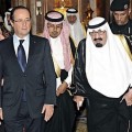 François Hollande avec le Roi d'Arabie Saoudite, ou quand l'Occident des Droits de l'homme (sic) lèche léchait les babouches d'un des pires dicateurs de la planète...