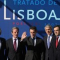 Sarkozy à Lisbonne avec Kouchner et Fillon