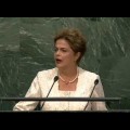 Vers un monde multipolaire ? Dilma Rousseff (Brésil) lors du débat 2015 de l’Assemblée générale de l’ONU (septembre 2015)