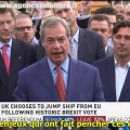 La réaction de Nigel Farage après le Brexit : « L’UE s’écroule et se meurt, nous sommes la première brique à tomber »  (24 juin 2016)